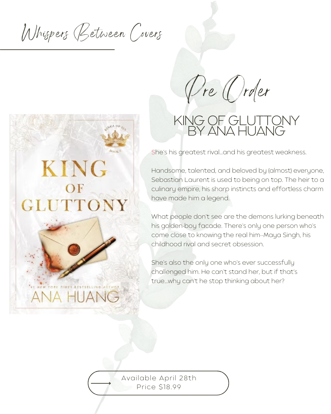 King of Gluttony by Ana Huang (Preorder)