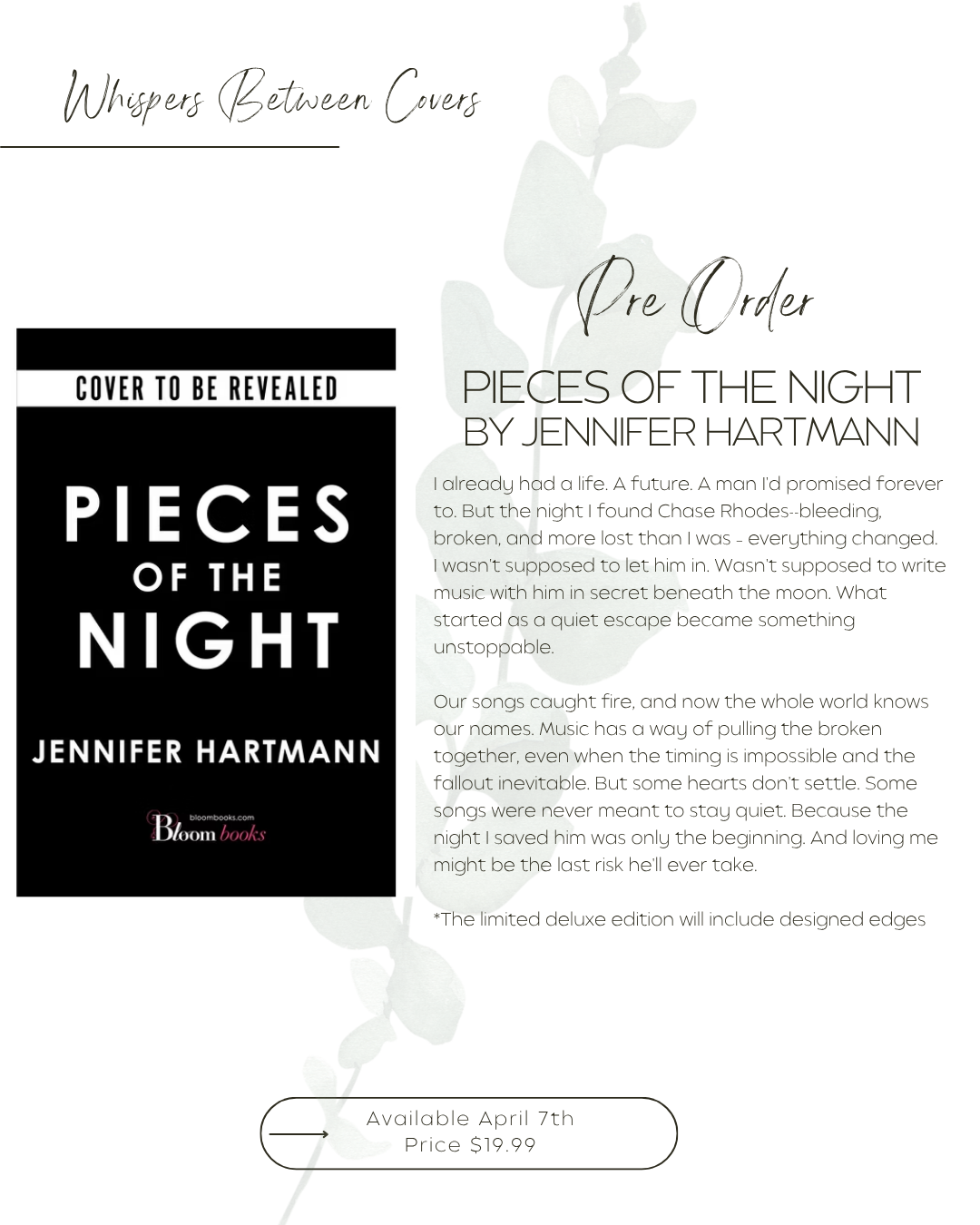 Pieces of the Night by Jennifer Hartmann (Preorder)