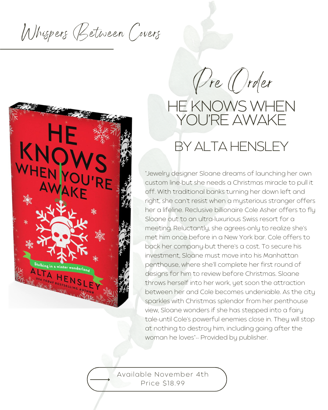 He Knows When You're Awake by Alta Hensley (Preorder)