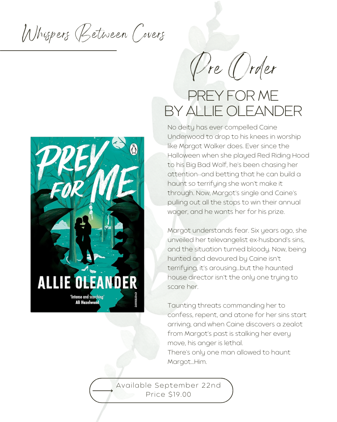 Prey For Me by Allie Oleander (Preorder)