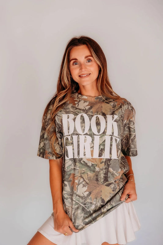 Book Girlie Vintage Camo T Shirt