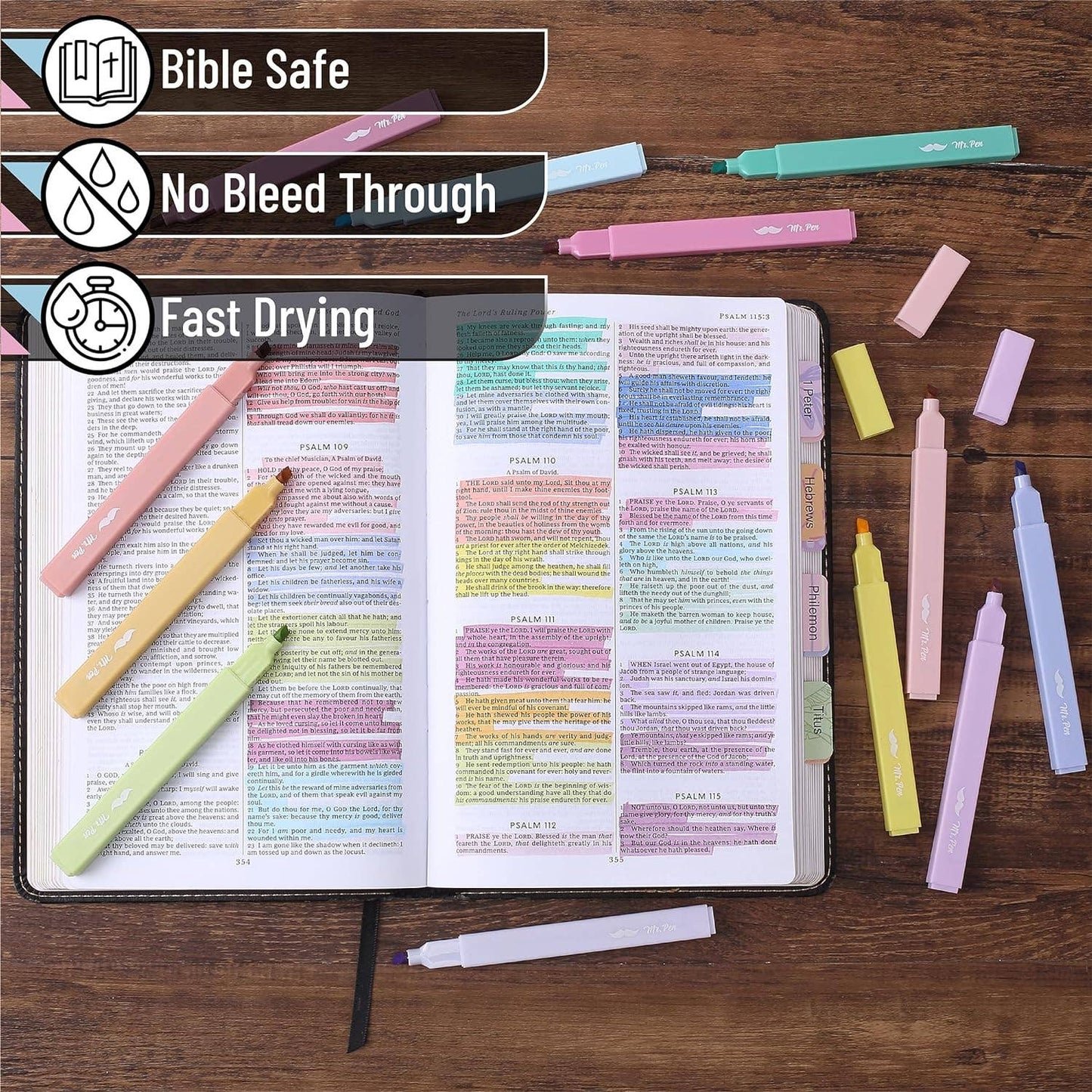 Aesthetic Highlighters, 16 Pack, Assorted Colors, No-Bleed