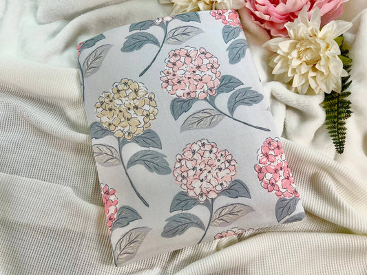 Pink Flowers on Gray Floral Book/Tablet Sleeve