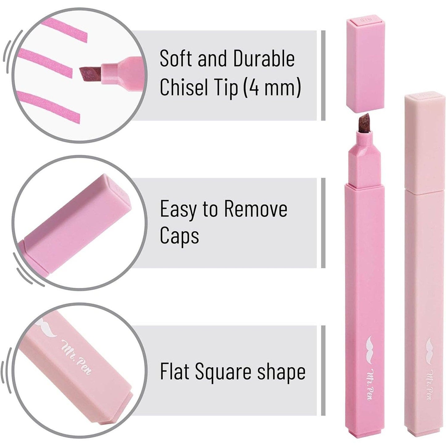 Aesthetic Highlighters, 16 Pack, Assorted Colors, No-Bleed