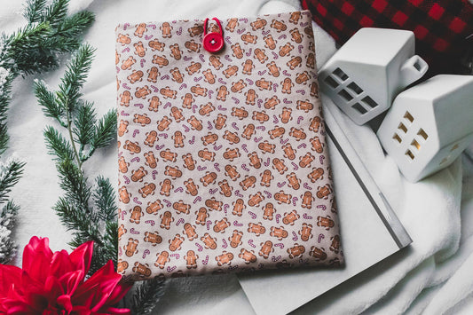 Christmas Gingerbread Candy Cane Padded Book/Tablet Sleeve