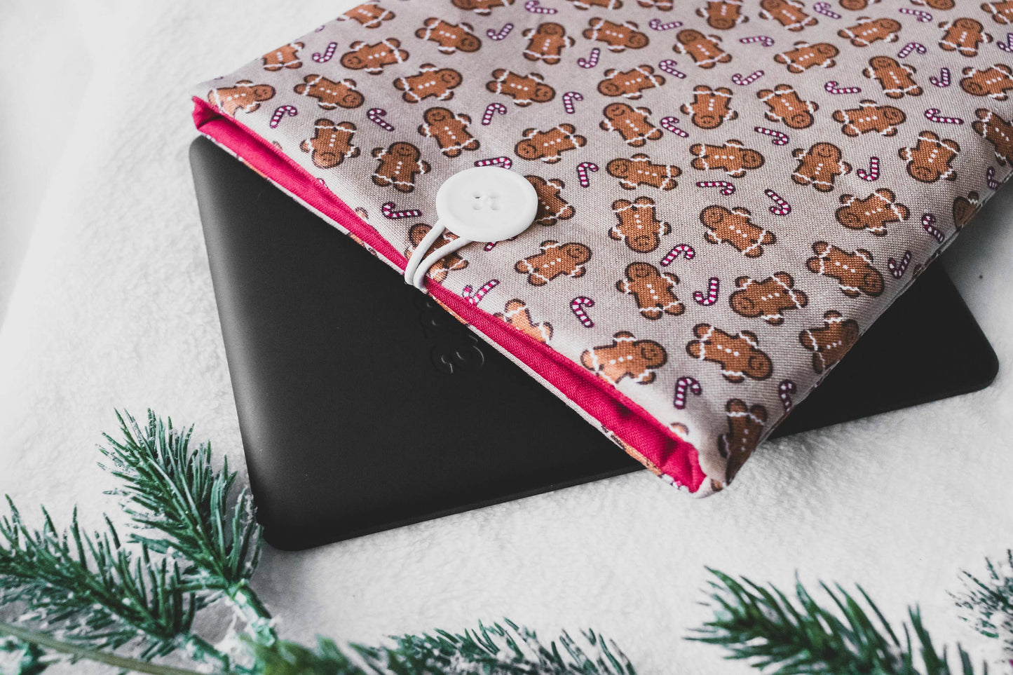 Christmas Gingerbread Candy Cane Padded Book/Tablet Sleeve