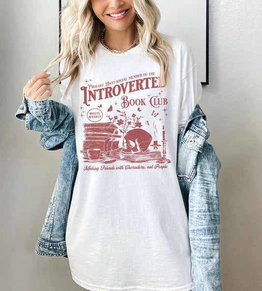 Introverted Book Club Shirt T - Shirt